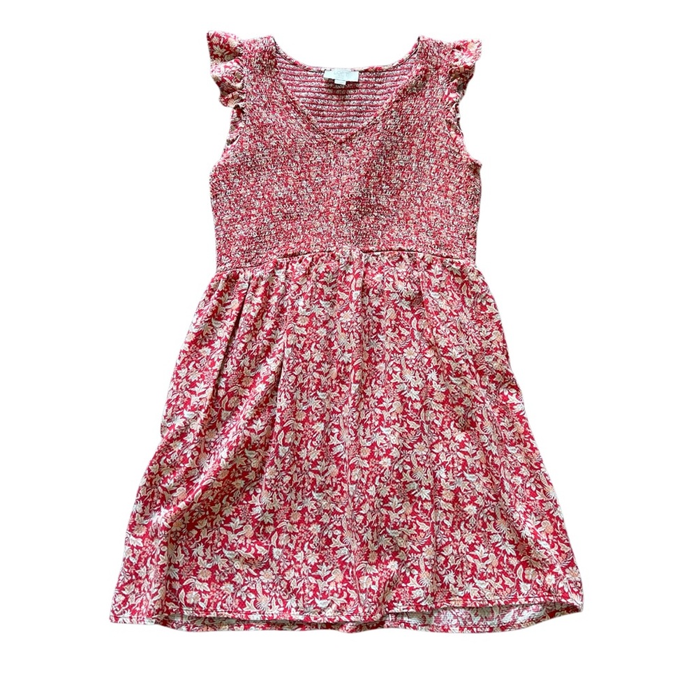 Red and White Floral Mini Dress